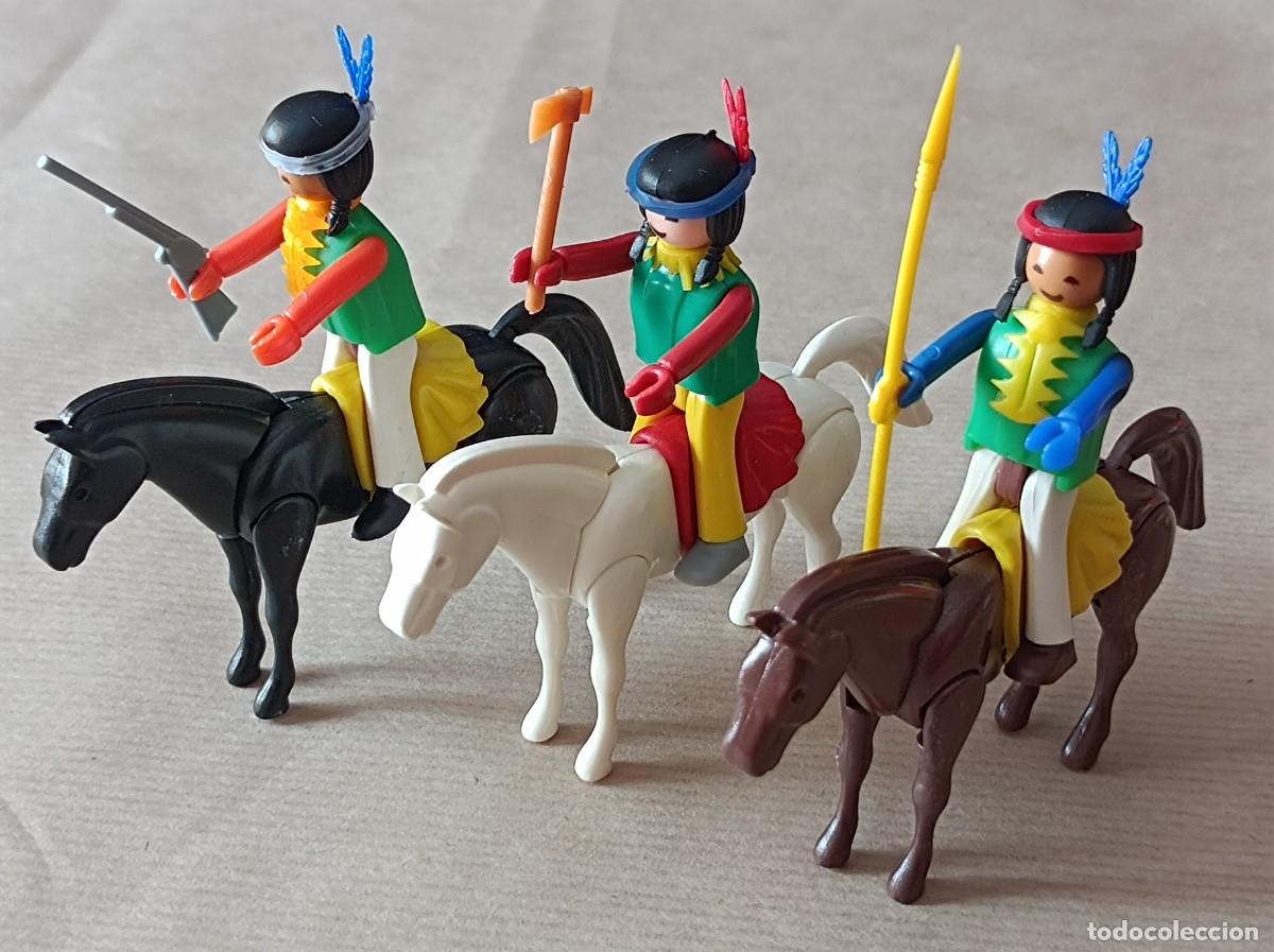 Figuras Coman boys antiguas: COMAN BOYS SERIE OESTE TRES INDIOS A CABALLO - Foto 1