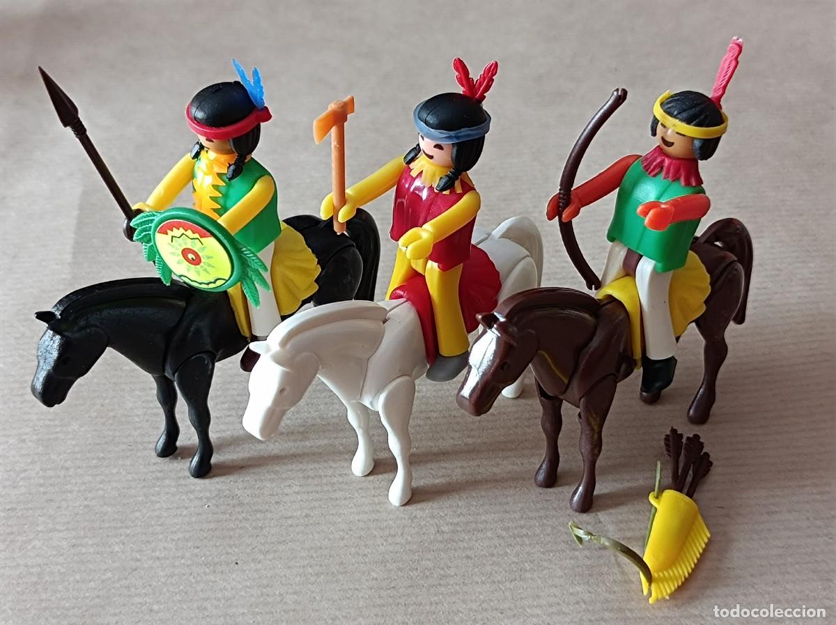 Figuras Coman boys antiguas: COMAN BOYS SERIE OESTE TRES INDIOS A CABALLO - Foto 1