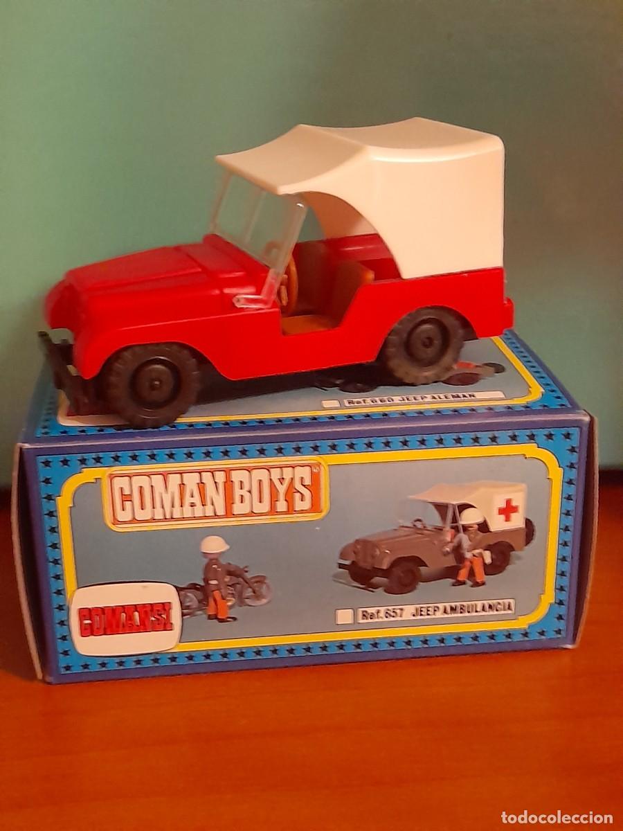 Figuras Coman boys antiguas: Coman boys jeep rojo, nuevo en caja - Foto 1