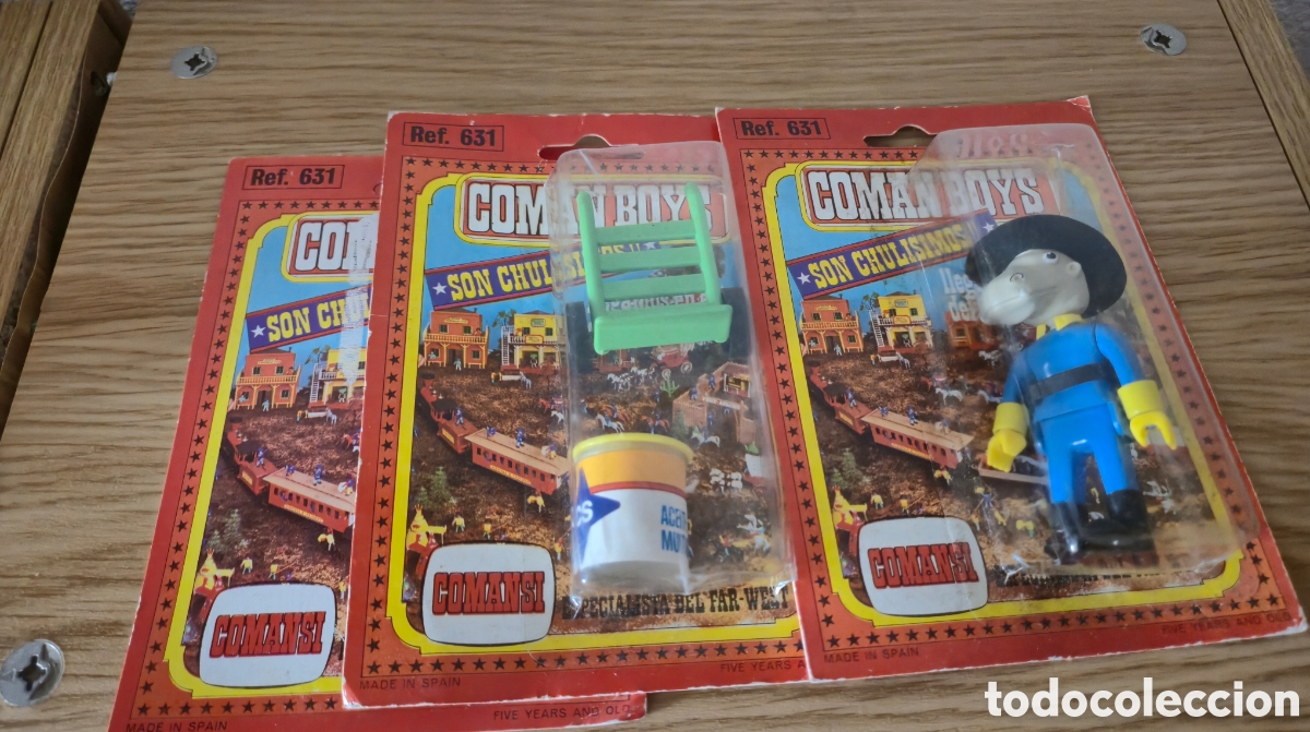 Figuras Coman Boys antiguas: Lote de 2 cartones cerrados a&ntilde;os 80 con figuras y accesorios de Coman Boys