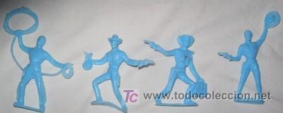 Figuras de goma y PVC: LOTE DE 4 COW BOYS DE COMANSI - Foto 1
