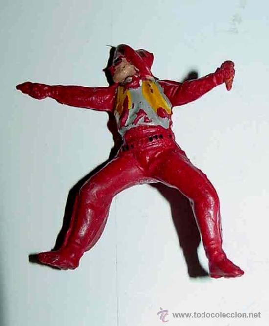 Rubber and PVC Figures: ANTIGUA FIGURA DE JINETE COW BOY DE GOMA -  - TAL