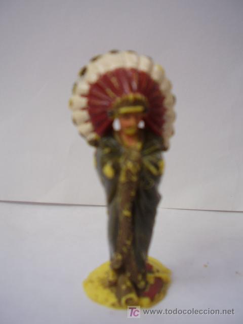 Figuras de goma y PVC: Indio pintado a&ntilde;os 70 - Foto 1