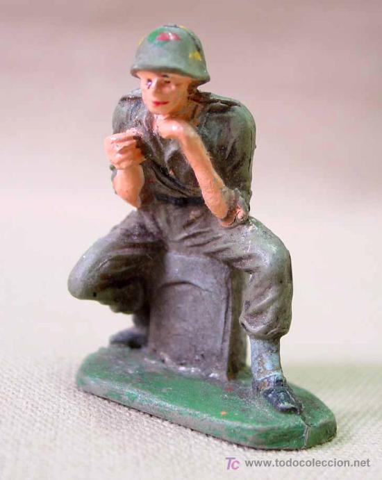 Figuras de Borracha e PVC: FIGURA GOMA A/7  INFANTERIA COMBATE AMERICANA PECH