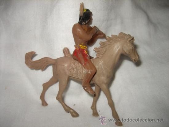 Figuras de goma y PVC: INDIO A CABALLO DE    PLASTICO - Foto 3