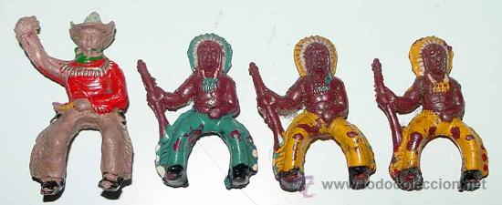 Rubber and PVC Figures: 4 ANTIGUAS FIGURAS MINIATURA, TAL COMO SE PUEDE VER EN LA FOTO -