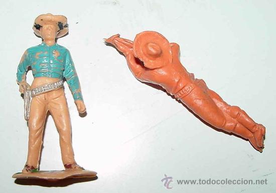 Rubber and PVC Figures: 2 ANTIGUAS FIGURAS DE COW BOYS, TAL COMO SE PUEDE VER EN LA FOTO