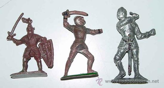 Figuras de Borracha e PVC: 3 FIGURAS DE SOLDADOS MEDIEVALES - JECSAN  TAL COMO SE VE EN LA FOTO