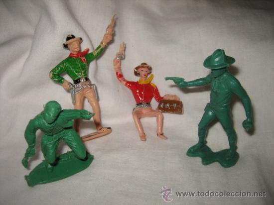 Figuras de goma y PVC: 4 VAQUEROS    1 DE COMANSI - Foto 1