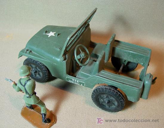 Figuras de goma y PVC: COMPLEMENTO DE PLASTICO, COMANSI, EJERCITOS DEL MUNDO, JEEP, 1970s, - Foto 3
