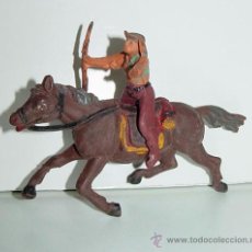 Figuras de Goma y PVC: ANTIGUA FIGURA DE COW BOY A CABALLO. TAL COMO