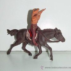 Figuras de Goma y PVC: ANTIGUA FIGURA DE COW BOY A CABALLO. TAL COMO