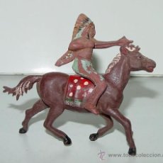 Figuras de Goma y PVC: ANTIGUA FIGURA DE INDIA A CABALLO. TAL COMO S