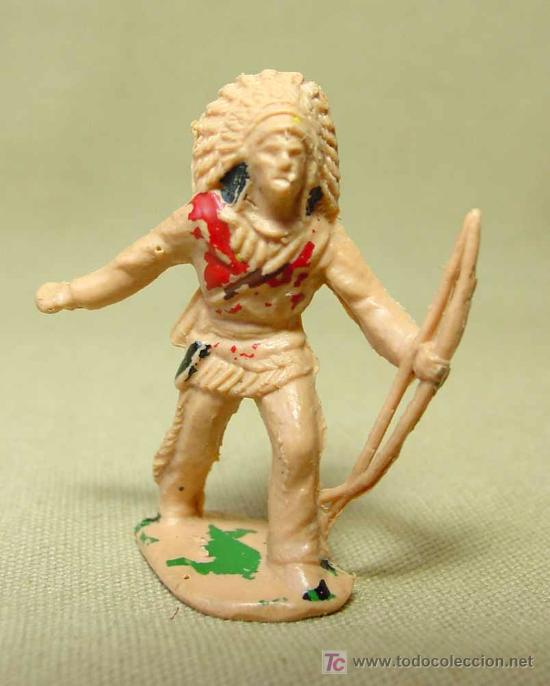 Figuras de goma y PVC: FIGURA DE PLASTICO, INDIO CON ARCO, REAMSA, - Foto 1