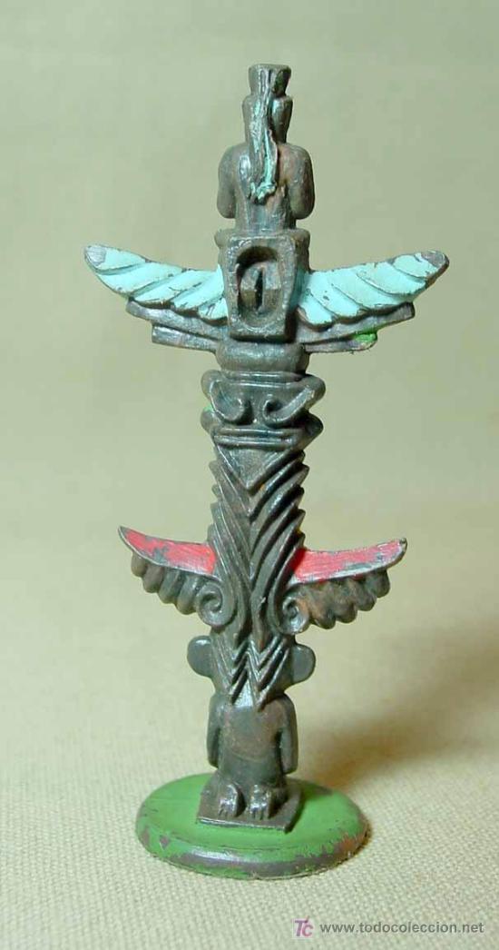 Figuras de goma y PVC: COMPLEMENTO, INDIOS Y VAQUEROS, TOTEM DE PLASTICO, BRITAINS, - Foto 2