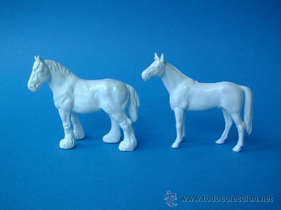 Figuras de goma y PVC: REAMSA,PONNY Y PERCHERON BLANCOS,REF.2953-REF.2953 - Foto 1