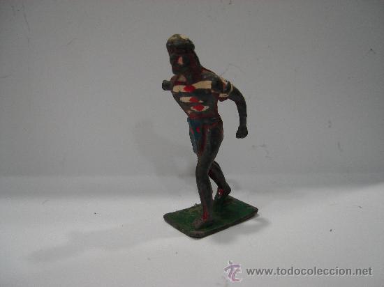 Figuras de goma y PVC: INDIO DE PLOMO. ANTIGUO. - Foto 1