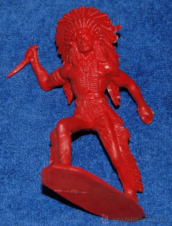 Figuras de goma y PVC: Jefe indio con pu&ntilde;al - Pipero - Comansi - Foto 1