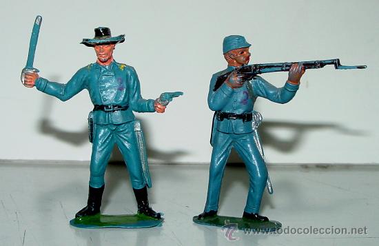 Figurines en Caoutchouc et PVC: LOTE DE 2 SOLDADOS DEL SEPTIMO DE CABALLERIA - GUERRA CIVIL AMERICANA. TAL