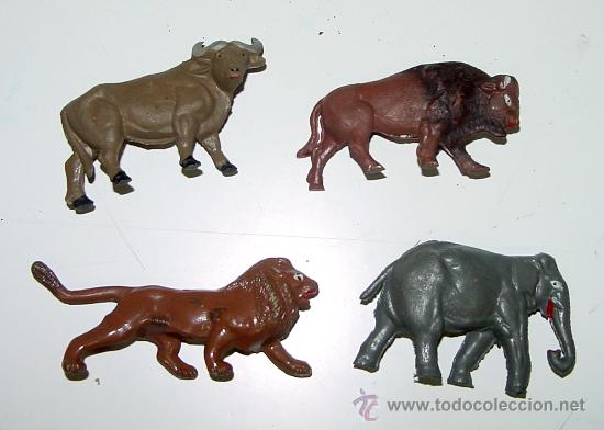 Figure di Gomma e PVC: LOTE DE 4 ANIMALES- TAL COMO SE VE EN LAS FOTOGRAFIA PUESTA.