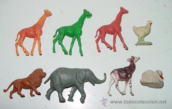 Figure di Gomma e PVC: LOTE DE 8 ANIMALES - JECSAN, TAL COMO SE VE EN LAS FOTOGRAFIA PUESTA.
