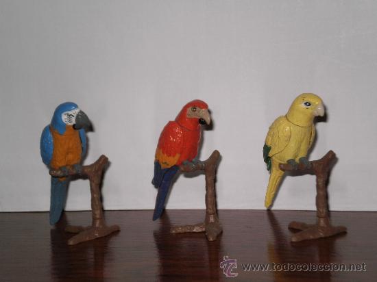 Figuras de Goma y PVC: LOTE DE 3 PAJAROS EX&Oacute;TICOS EN MINIATURA ( SAL&Iacute;AN EN HUEVOS SORPRESA )  .