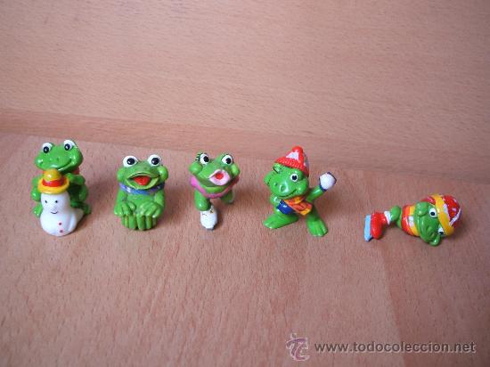 Kinder &Uuml;berraschung: lote de 5 ranas de las colecciones de huevos kinder