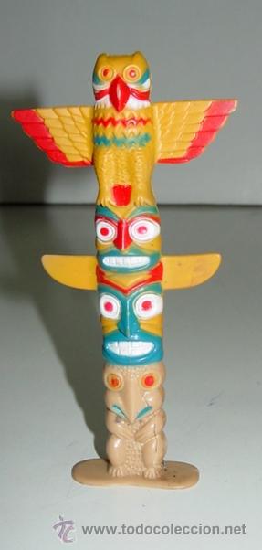 Figurines en Caoutchouc et PVC: ANTIGUO POSTE INDIO DE TORTURA DE PLASTICO, TIENE UNA PEQUE&Ntilde;A FISURA EN LA PARTE INERIOR - BUEN ESTA