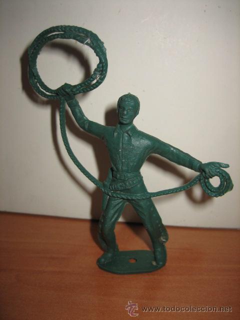 Figuras de goma y PVC: VAQUERO VERDE CON LAZO - Foto 1