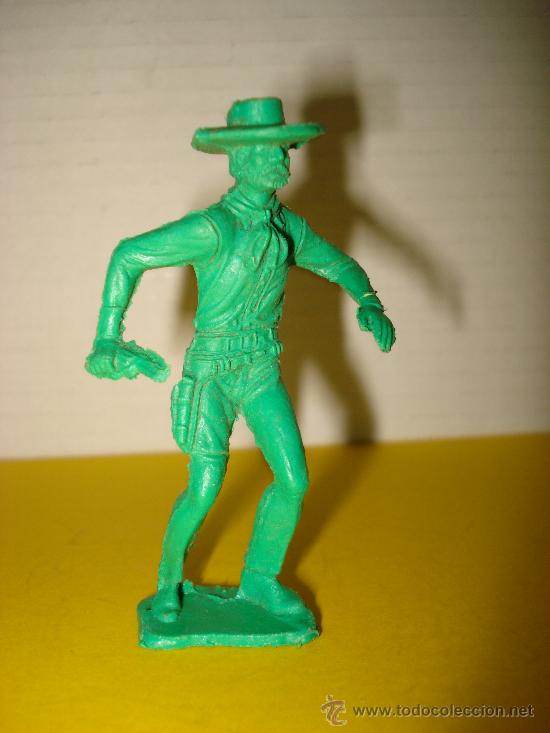Figure di Gomma e PVC: Antigua Figura de Cawboy en Plastico Monocromo . A&ntilde;o 1970s.