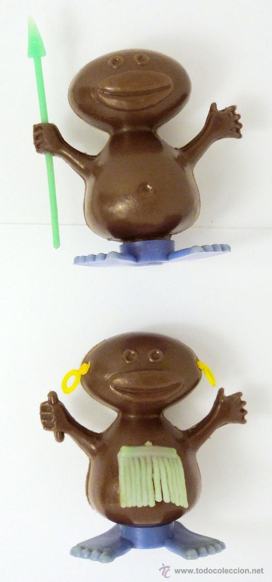 Figuras de goma y PVC: Rara pareja de figuras envase de Conguitos, pl&aacute;stico, posible a&ntilde;os 70 - Foto 1