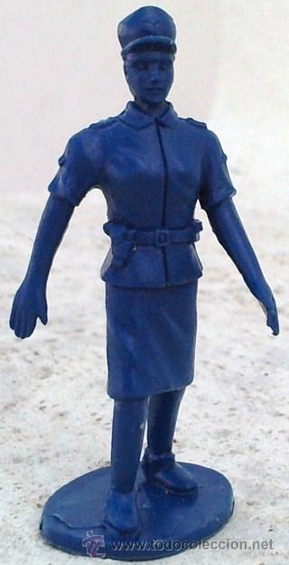 Rubber and PVC Figures: ANTIGUA FIGURA PLASTICA,MUJER POLICIA,MUY DIFICIL EN &Eacute;STE ESTADO,A&Ntilde;OS 70