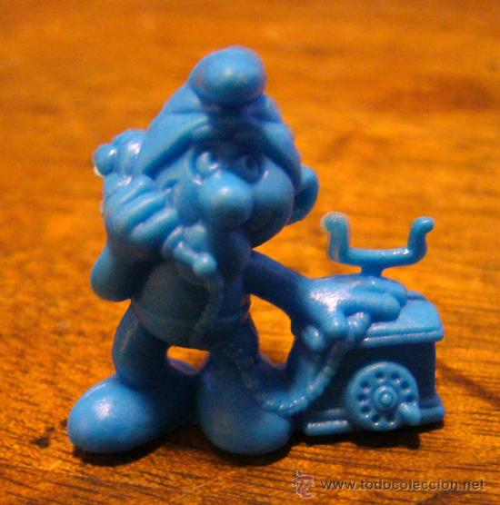 Figuras de Goma y PVC: FIGURA DE PLASTICO, PREMIUM , PITUFO AZUL, SMURFS, TELEFONO, RARO