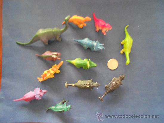 Figuras de goma y PVC: lote dinodurios de goma en miniatura - Foto 1