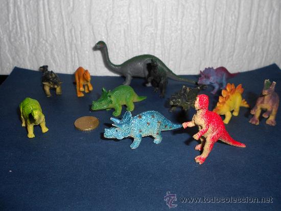 Figuras de goma y PVC: lote dinodurios de goma en miniatura - Foto 2