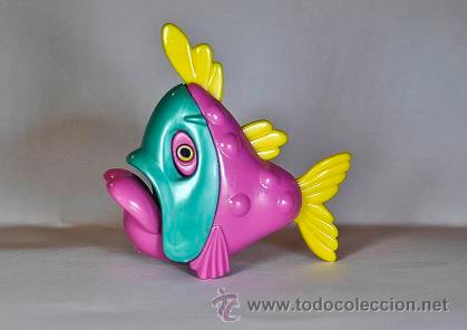 Figuras de Borracha e PVC: Kinder K03 n38 Pez de color rosa verde y amarillo