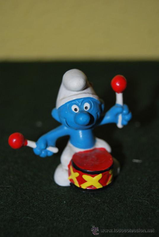 Figuras de Goma y PVC: PITUFO TAMBORILERO - PEYO - FIGURA DE PVC