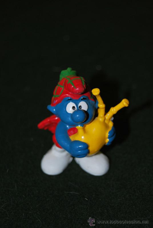 Figuras de Goma y PVC: PITUFO GAITERO - PEYO - FIGURA DE PVC