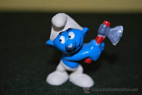 Figuras de Goma y PVC: PITUFO LE&Ntilde;ADOR - FIGURA DE PVC