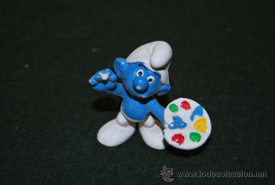 Figuras de Goma y PVC: PITUFO PINTOR - PEYO - FIGURA DE PVC
