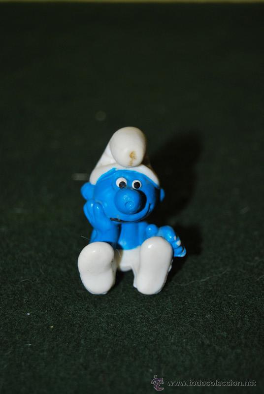 Figuras de Goma y PVC: PITUFO PENSADOR - SENTADO - FIGURA DE PVC.