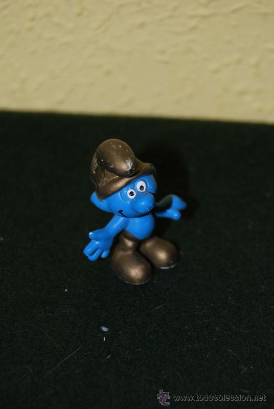 Figuras de Goma y PVC: PITUFO DORADO -  PEYO - FIGURA DE PVC