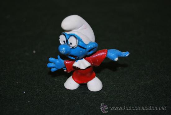 Figuras de Goma y PVC: PITUFO MAGO CON GAFAS Y T&Uacute;NICA - PEYO - FIGURA DE PVC