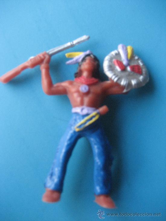Figuras de goma y PVC: Comansi. N&ordm; 17. Indio. 7 cms - Foto 2