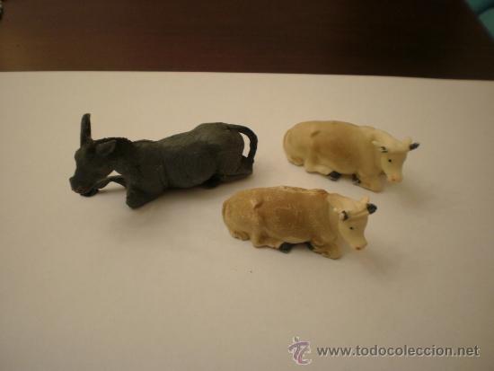Gummi- und PVC-Figuren: BURRO Y VACAS PARA BELEN NAVIDAD PVC A&Ntilde;OS 70