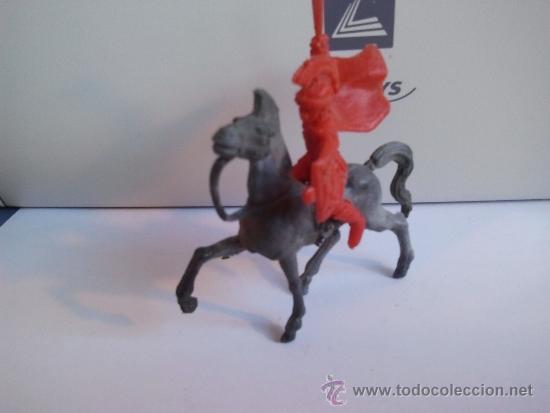 Figuras de Borracha e PVC: preciosa figura de ginete con caballo a&ntilde;os 60 plastico creadeco