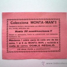 Figuras de Goma y PVC: MONTAPLEX - PAPELITO PUBLICITARIO DE MONTAMAN - VENÍA DENTRO DE LOS SOBRES SORPRESA - FUCSIA. Lote 36524379