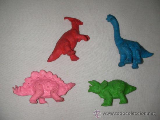 Figuras de goma y PVC: LOTE DE ANTIGUOS DINOSAURIOS - Foto 1