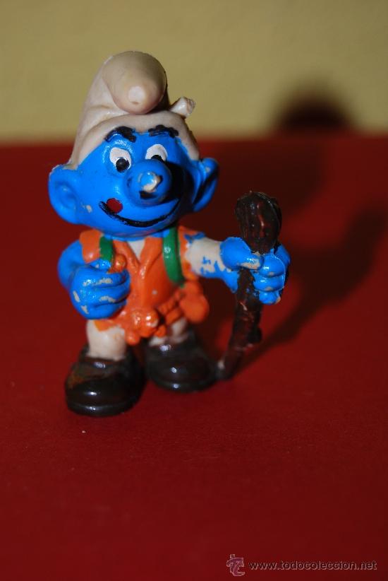 Figuras de Goma y PVC: PITUFO MONTA&Ntilde;ERO - FIGURA DE PVC