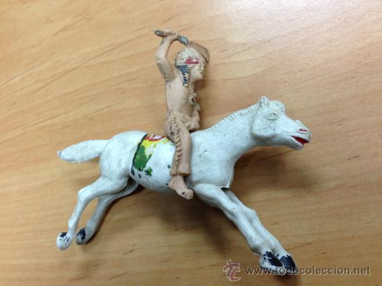 Figuras de goma y PVC: FIGURA GOMA INDIO CON CABALLO - Foto 1
